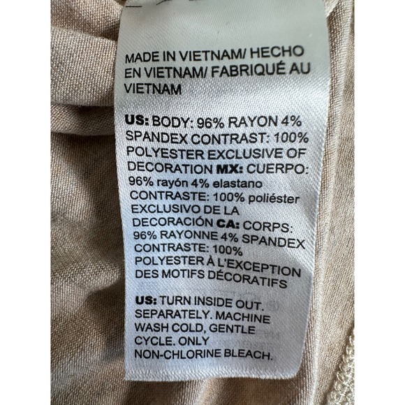 Chico's Palm Tree Beach Beige T-Shirt Women's Size‎ L US Size 2 - Picture 6 of 7